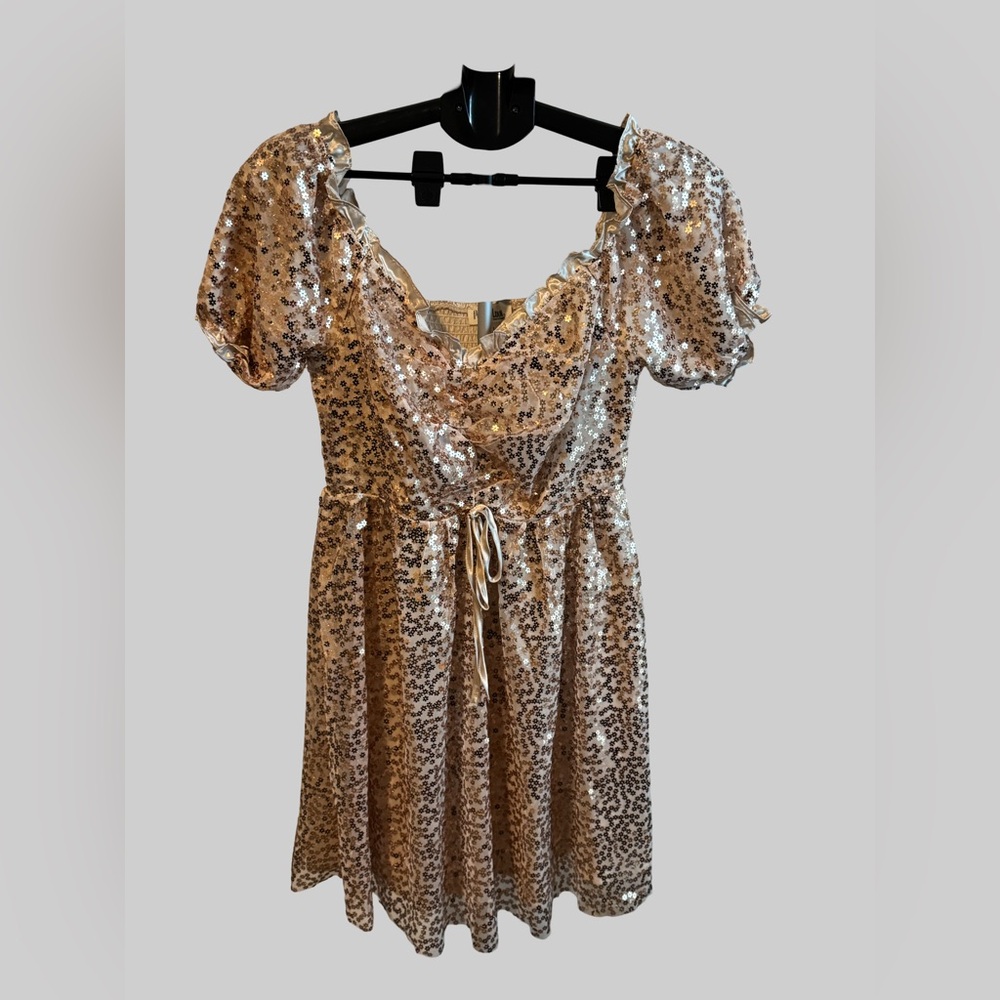 Peach Love California Gold Sequin Mini Dress - Picture 5 of 6